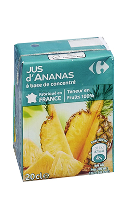 Jus d’ananas CARREFOUR 20 cl