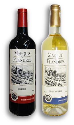 Vin Marquis de Flandre Rouge et blanc moelleux