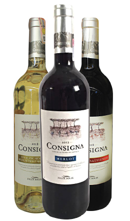 Vin Consigna 75 cl (Merlot, Cabernet Sauvignon, Blanc moelleux)
