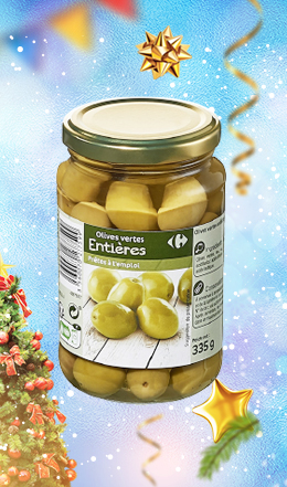 Olives Vertes entières Carrefour 335g