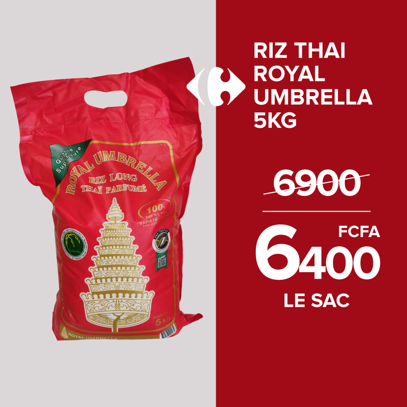 Promo Riz long parfumé ROYAL UMBRELLA 20 kg. chez Carrefour